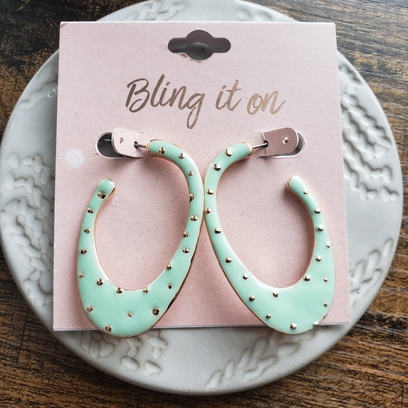 Bling It On Jewelry - ✔Mint & Gold Earrings